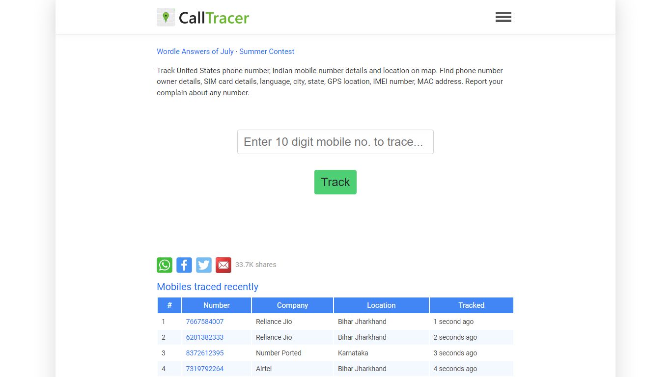 Trace mobile number details with name address location